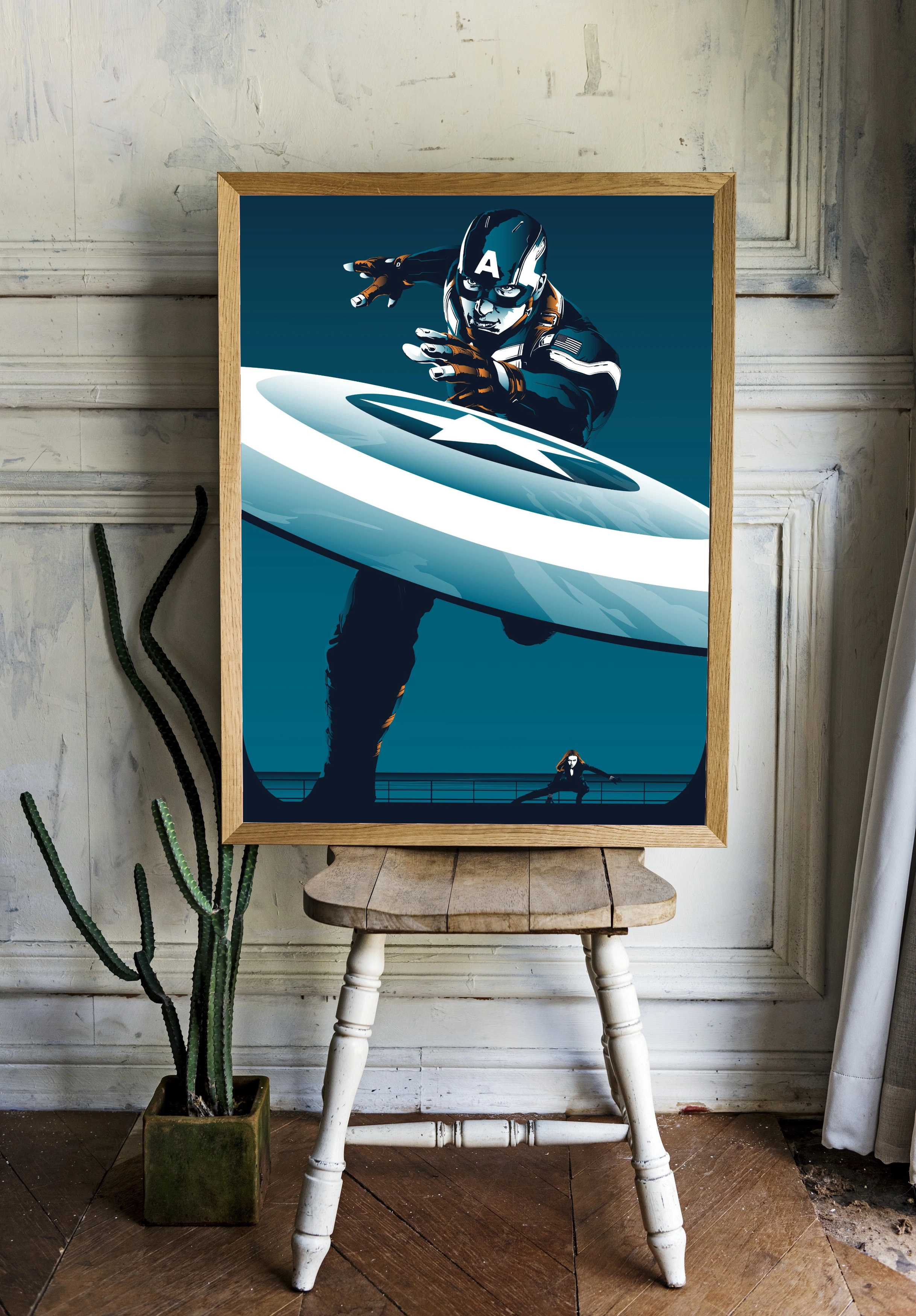 Капитан Америка в динамичном броске щита - 2