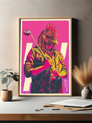 Hotline Miami — Яркий арт с петухом в костюме - 3