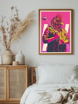 Hotline Miami — Яркий арт с петухом в костюме - 5