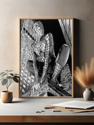 Человек паук в чёрно-белом стиле - 3