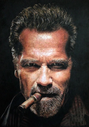 Арнольд Шварценеггер крупным планом с сигарой - 1