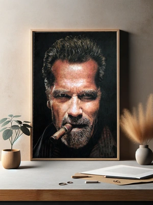 Арнольд Шварценеггер крупным планом с сигарой - 3