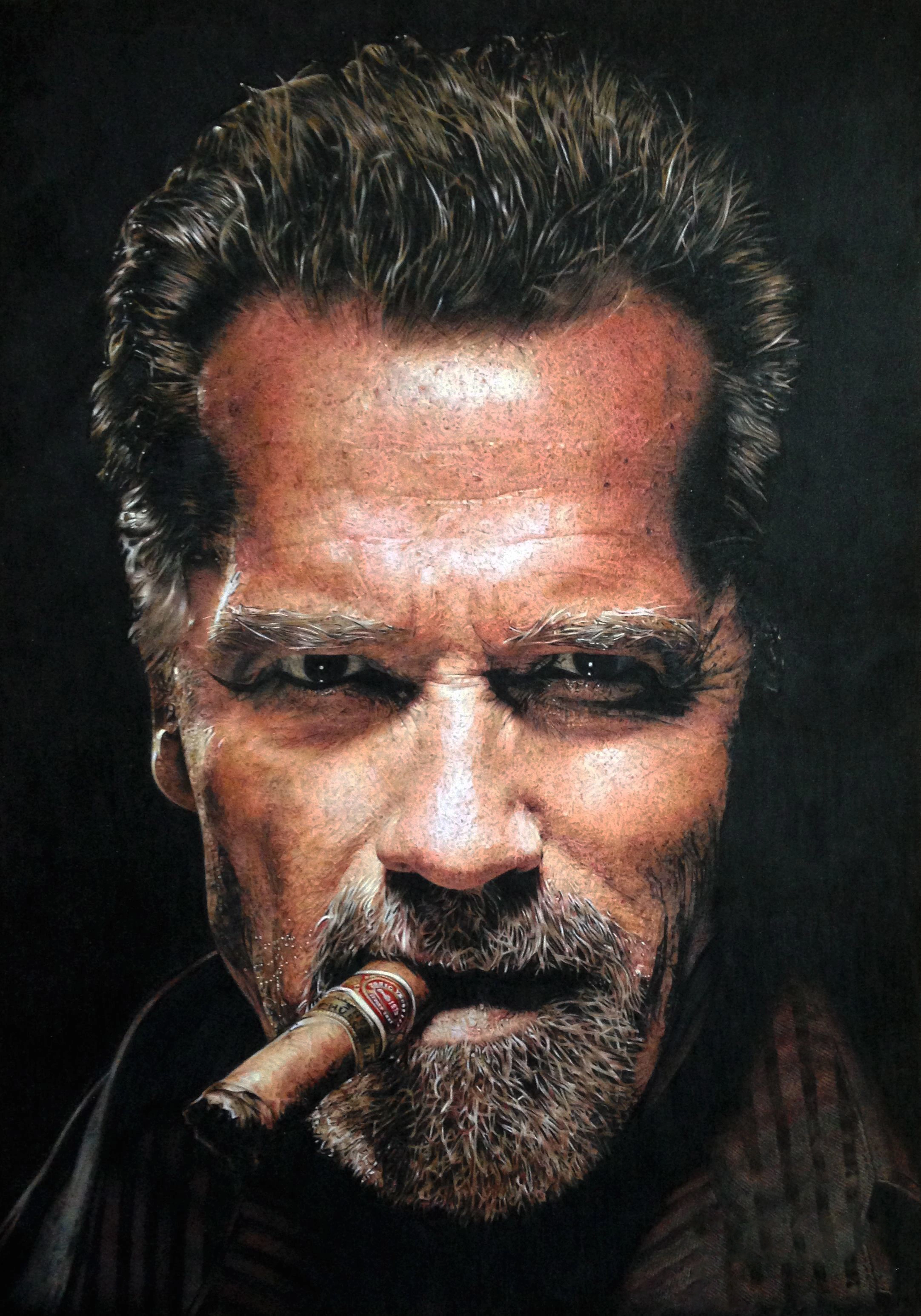 Арнольд Шварценеггер крупным планом с сигарой - 1