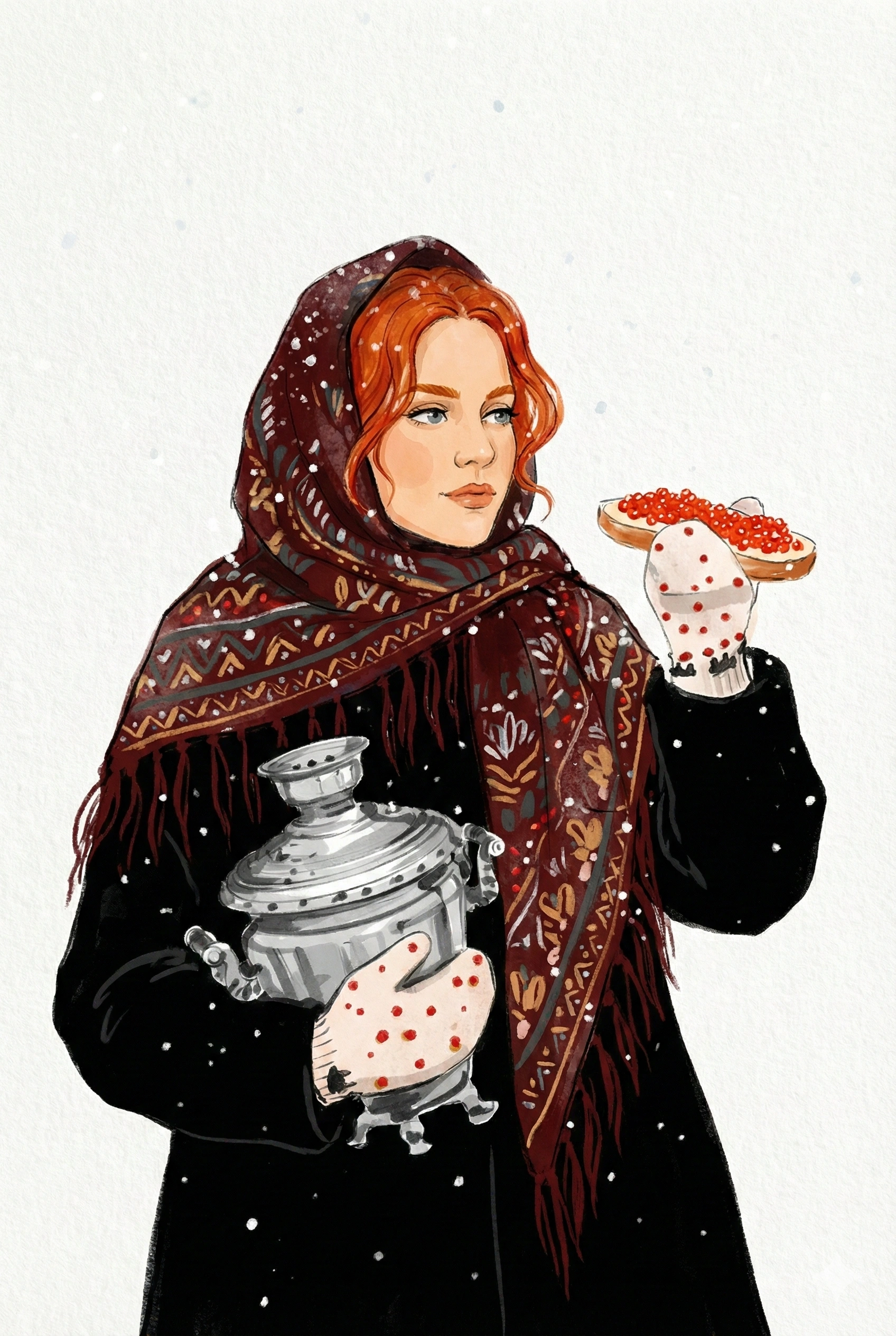 Русская зима и самовар в руках - 1