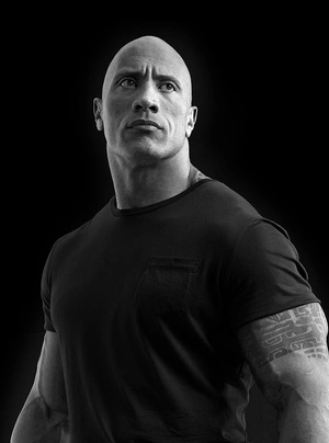 Портрет Дуэйна Джонсона в монохроме - 1