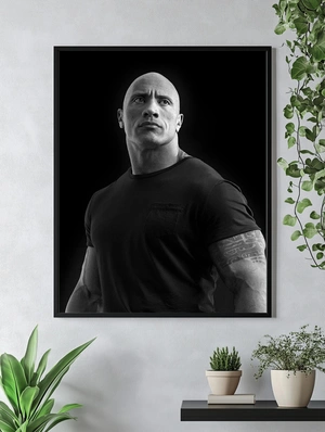 Портрет Дуэйна Джонсона в монохроме - 4