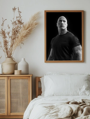 Портрет Дуэйна Джонсона в монохроме - 5