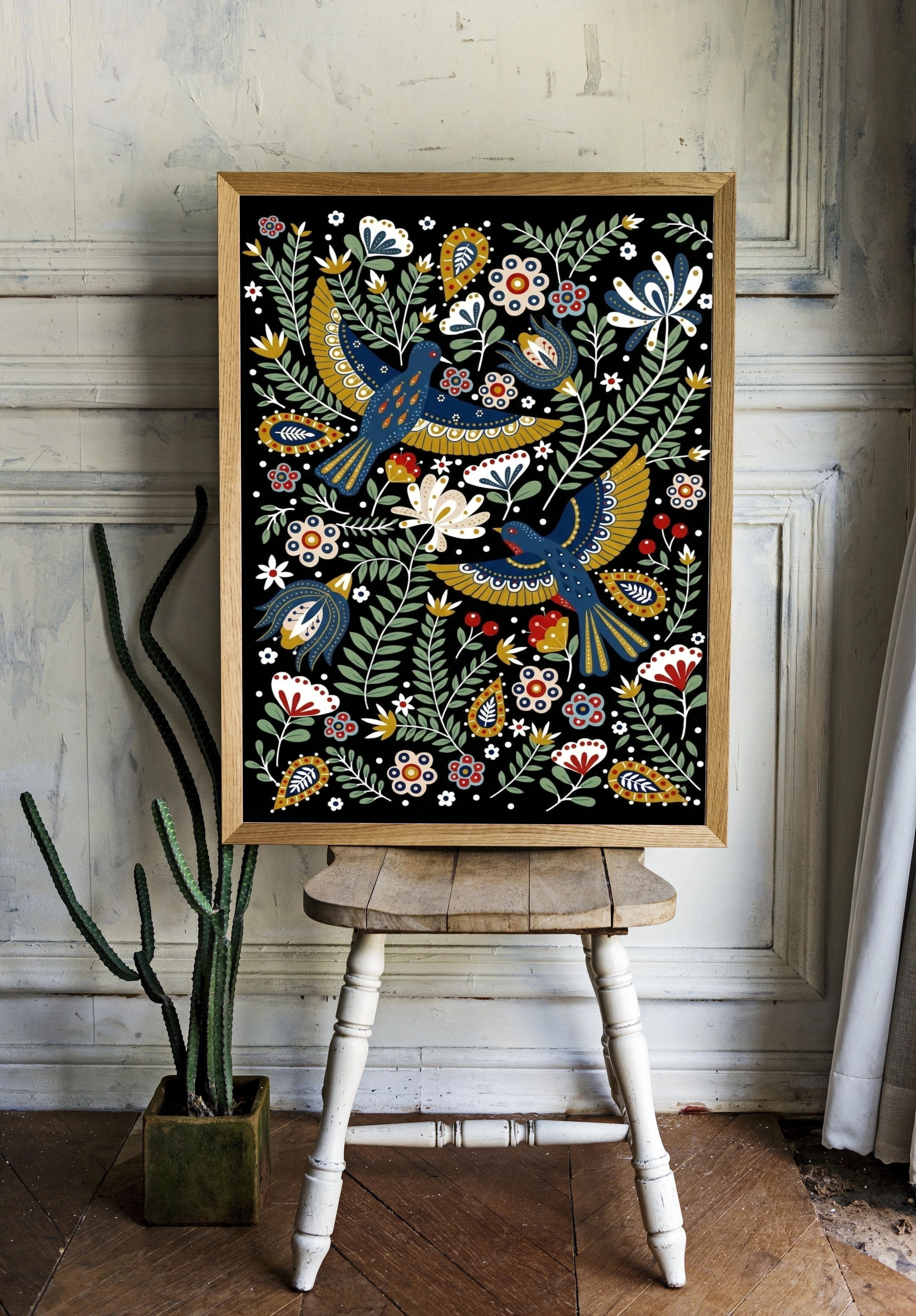 Синие птицы и цветочная гармония - 2