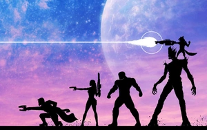 Стражи Галактики на фоне космоса - 1