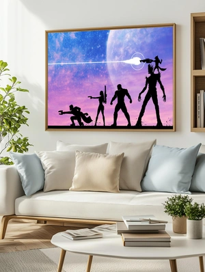 Стражи Галактики на фоне космоса - 3