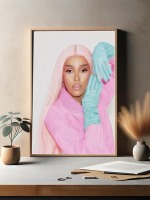 Doja Cat — Нежный розовый и бирюзовый акцент - 3