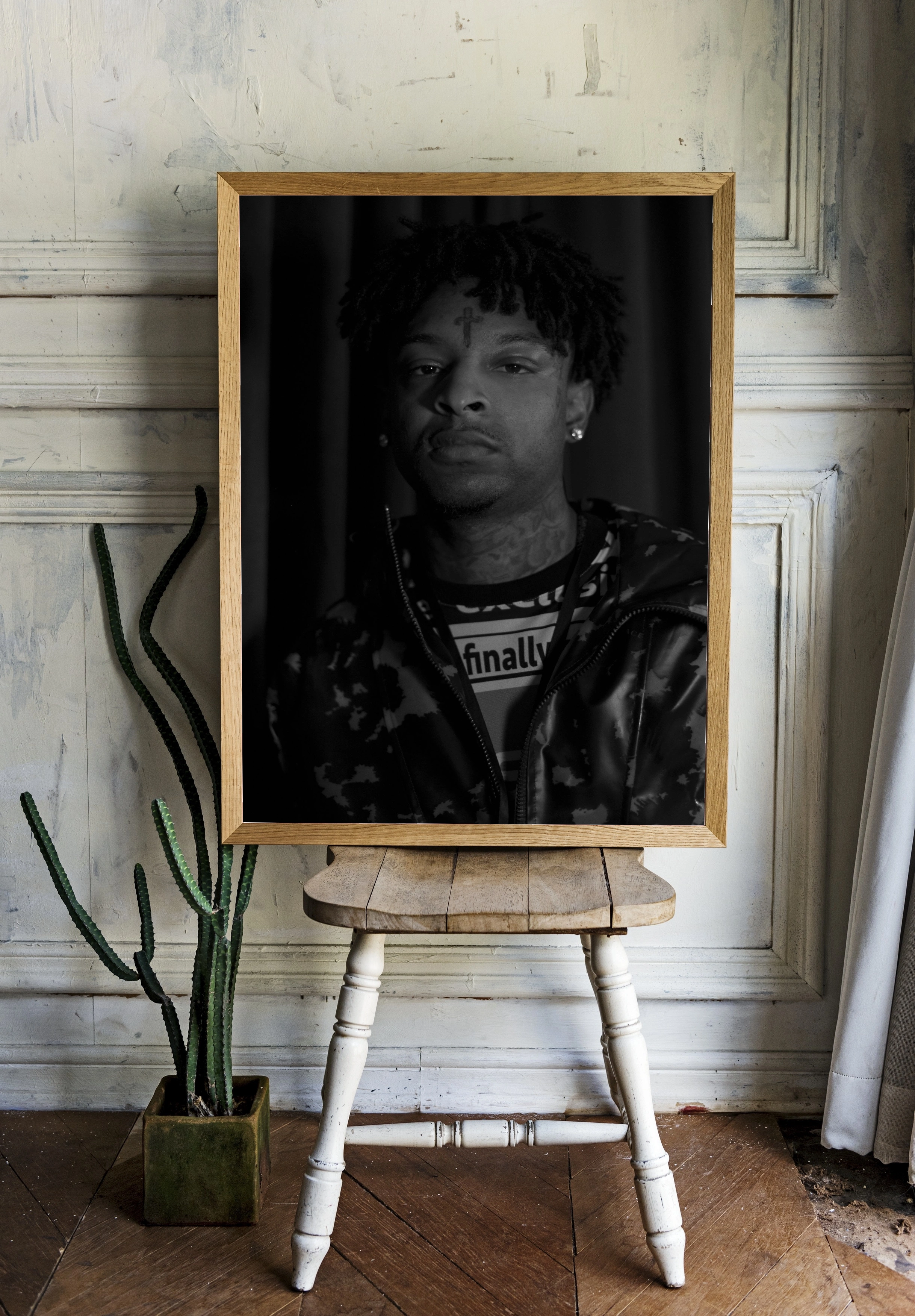 Черно-белая фотография 21 Savage - 2