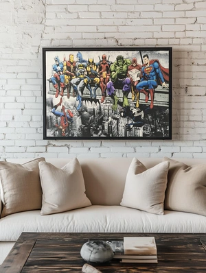 Команда супергероев в городском пейзаже - 1