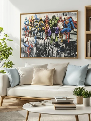 Команда супергероев в городском пейзаже - 2