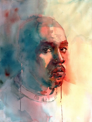 Портрет Kanye West в акварели - 1