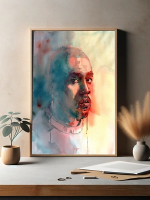 Портрет Kanye West в акварели - 3