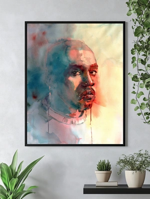 Портрет Kanye West в акварели - 4