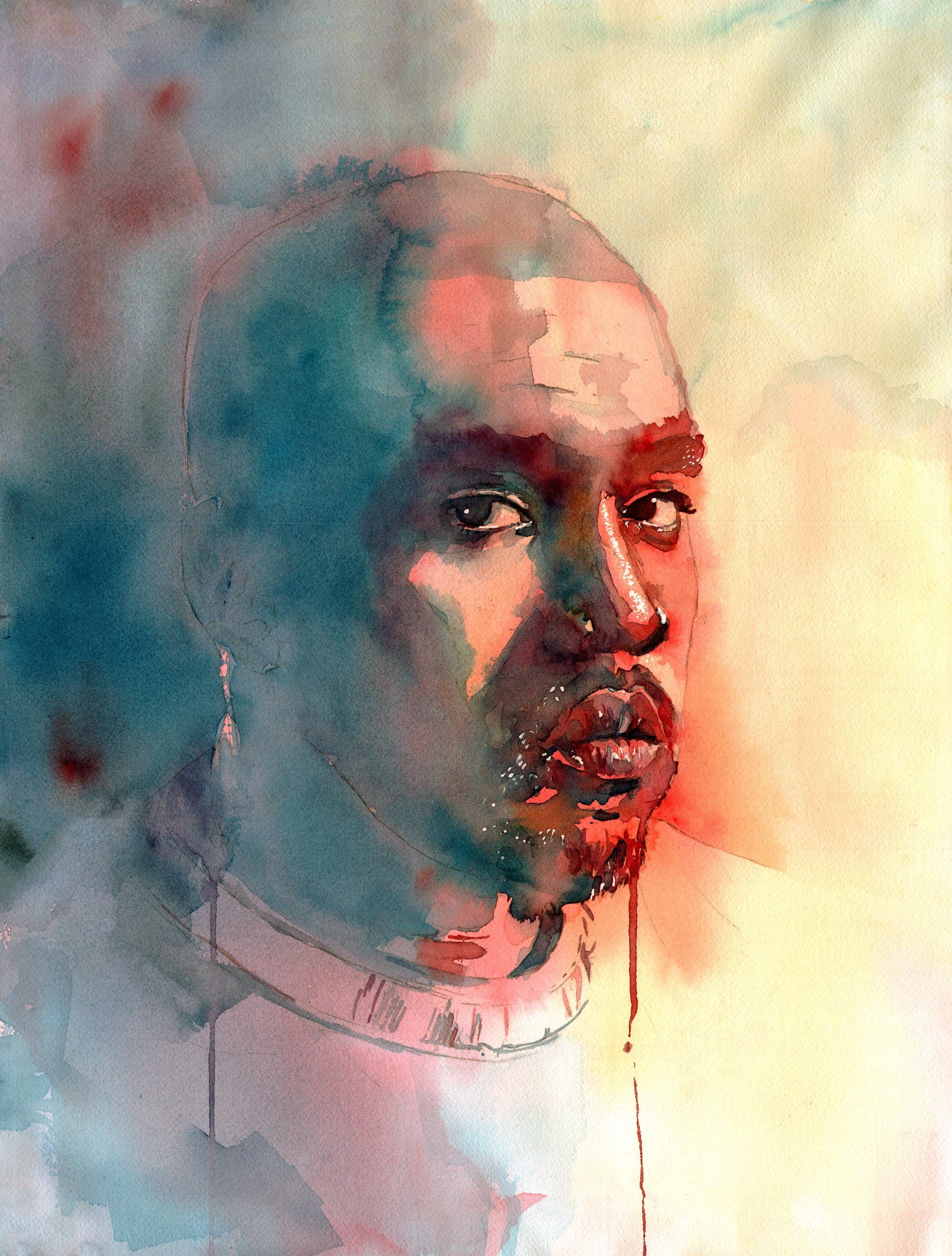 Портрет Kanye West в акварели - 1