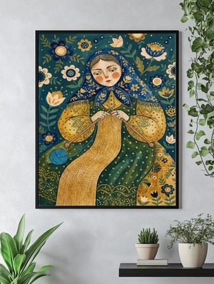 Девушка с спицами для вязания - 4