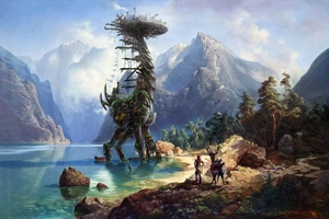Horizon Zero Dawn — Фантастический мир с механическим динозавром и горным пейзажем - 1