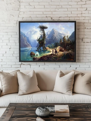 Horizon Zero Dawn — Фантастический мир с механическим динозавром и горным пейзажем - 2