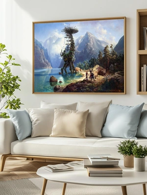 Horizon Zero Dawn — Фантастический мир с механическим динозавром и горным пейзажем - 3