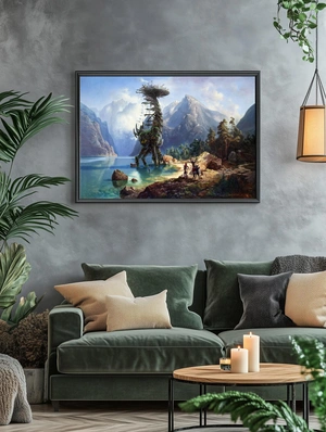 Horizon Zero Dawn — Фантастический мир с механическим динозавром и горным пейзажем - 5