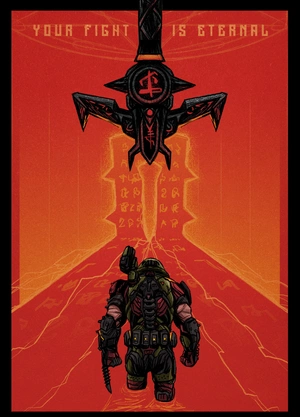 Doom Slayer перед священным мечом - 1