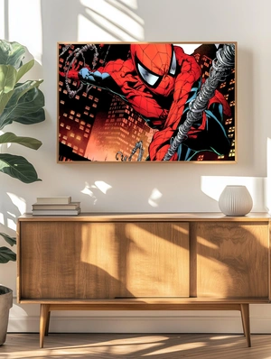 Экшн момент с Человеком-пауком на фоне небоскребов - 4