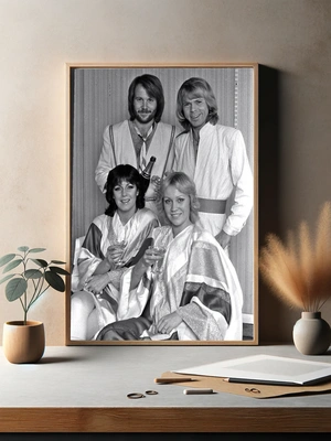 Легендарная группа ABBA в чёрно-белом стиле - 3