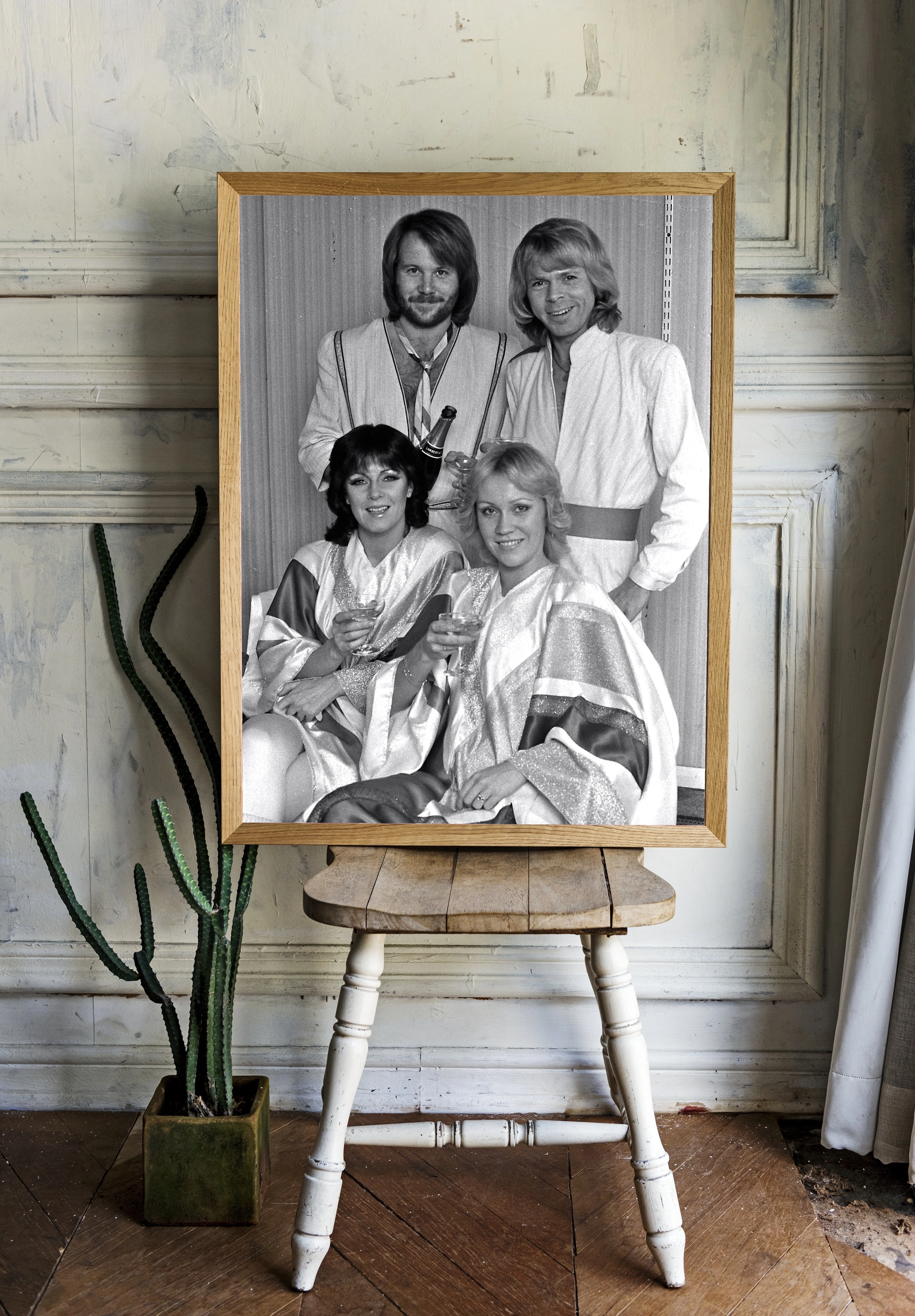 Легендарная группа ABBA в чёрно-белом стиле - 2