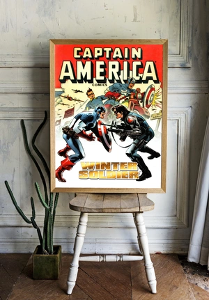 Зимний Солдат и Капитан Америка в динамичной сцене боя - 2