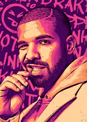 Drake в ярких оттенках розового и фиолетового - 1