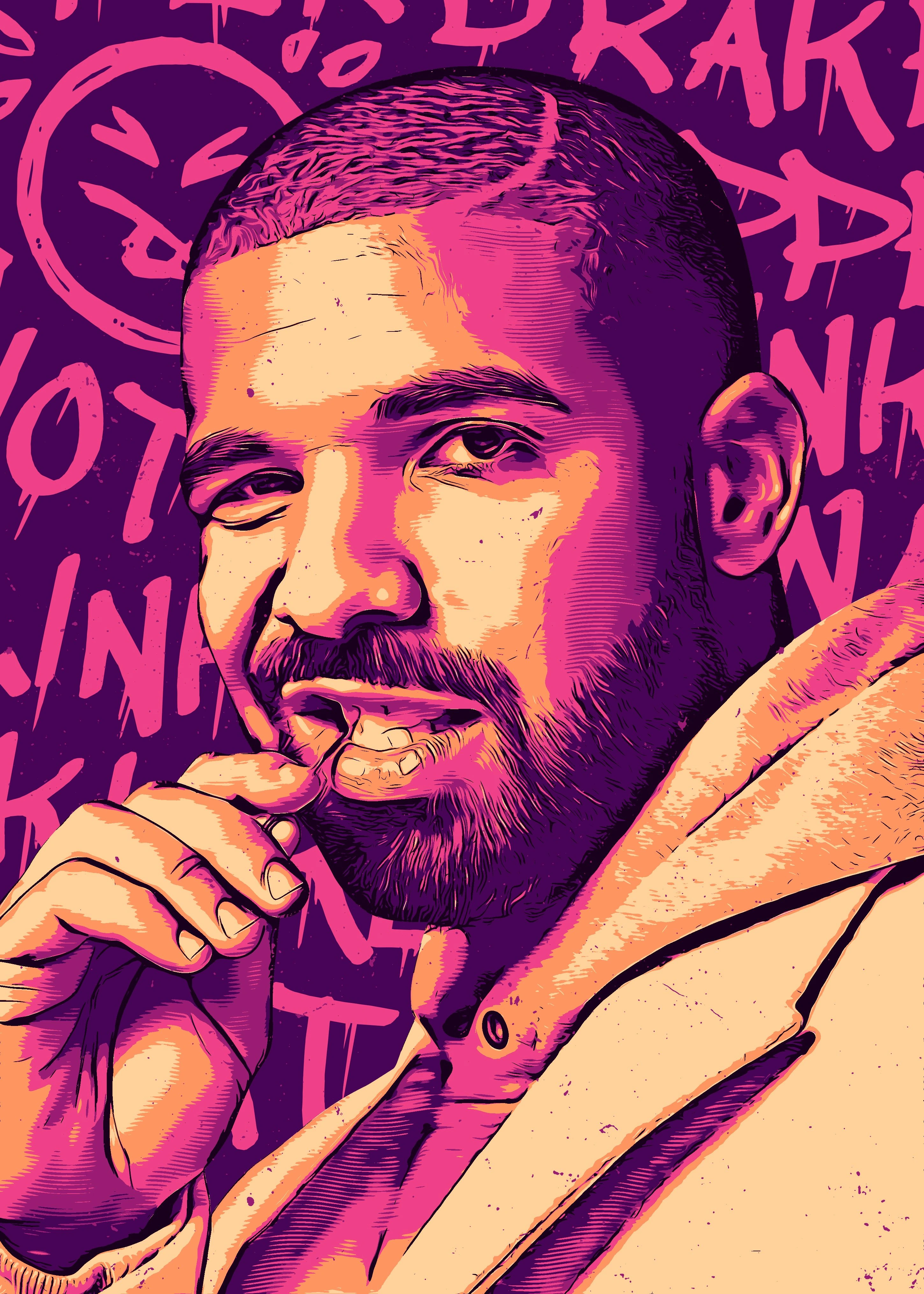 Drake в ярких оттенках розового и фиолетового - 1