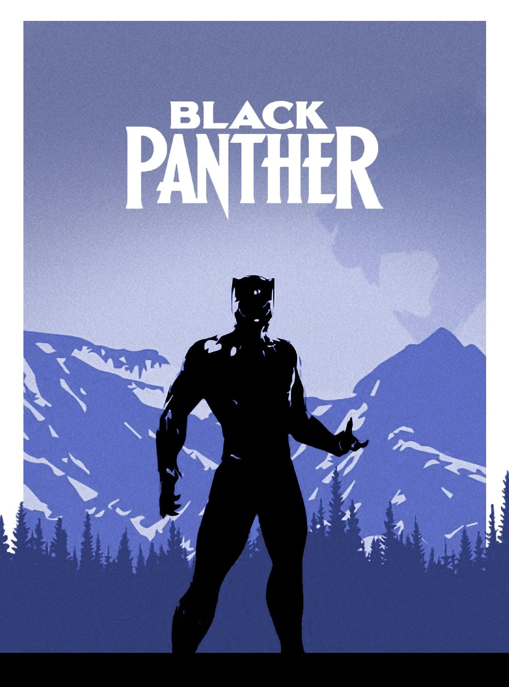 Черная Пантера на фоне гор - 1