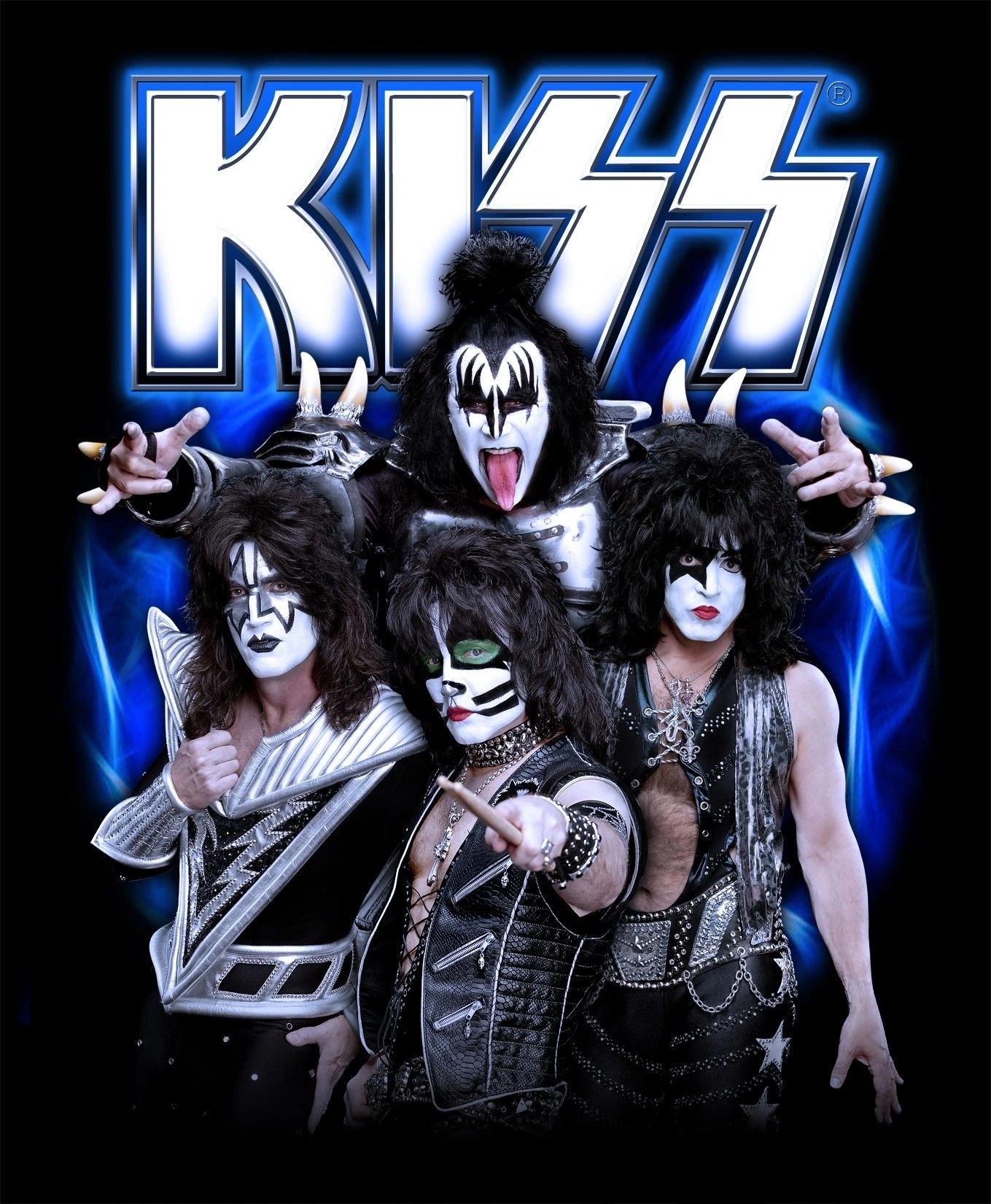 Культовая рок-группа KISS в полном гриме и сценических костюмах - 1
