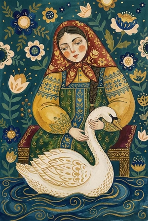 Девушка и лебедь - 1