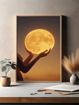 Девушка с луной на фоне заката - 3