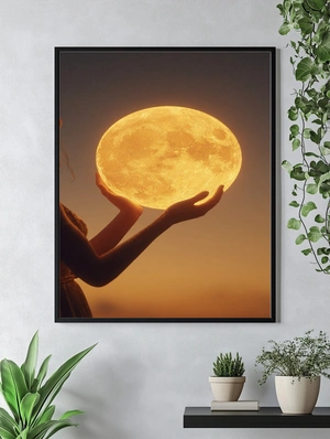 Девушка с луной на фоне заката - 5