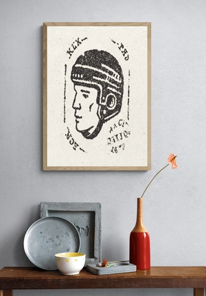 Ретро-портрет хоккеиста в шлеме - 4