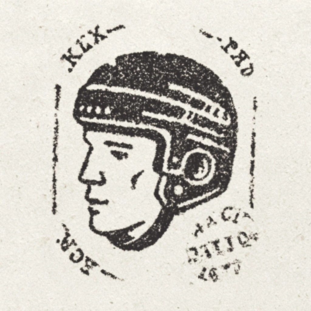 Ретро-портрет хоккеиста в шлеме - 1