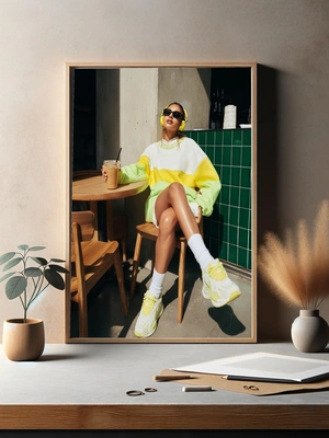 Яркий стильный образ в кафе - 3