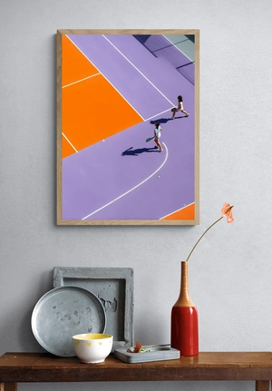 Динамичная игра на ярком теннисном корте - 4