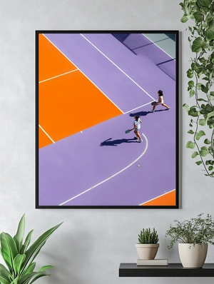 Динамичная игра на ярком теннисном корте - 5