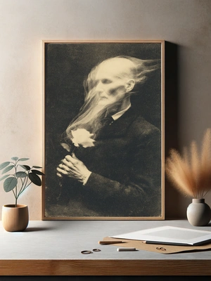 Старинный портрет с розой и дымкой - 3