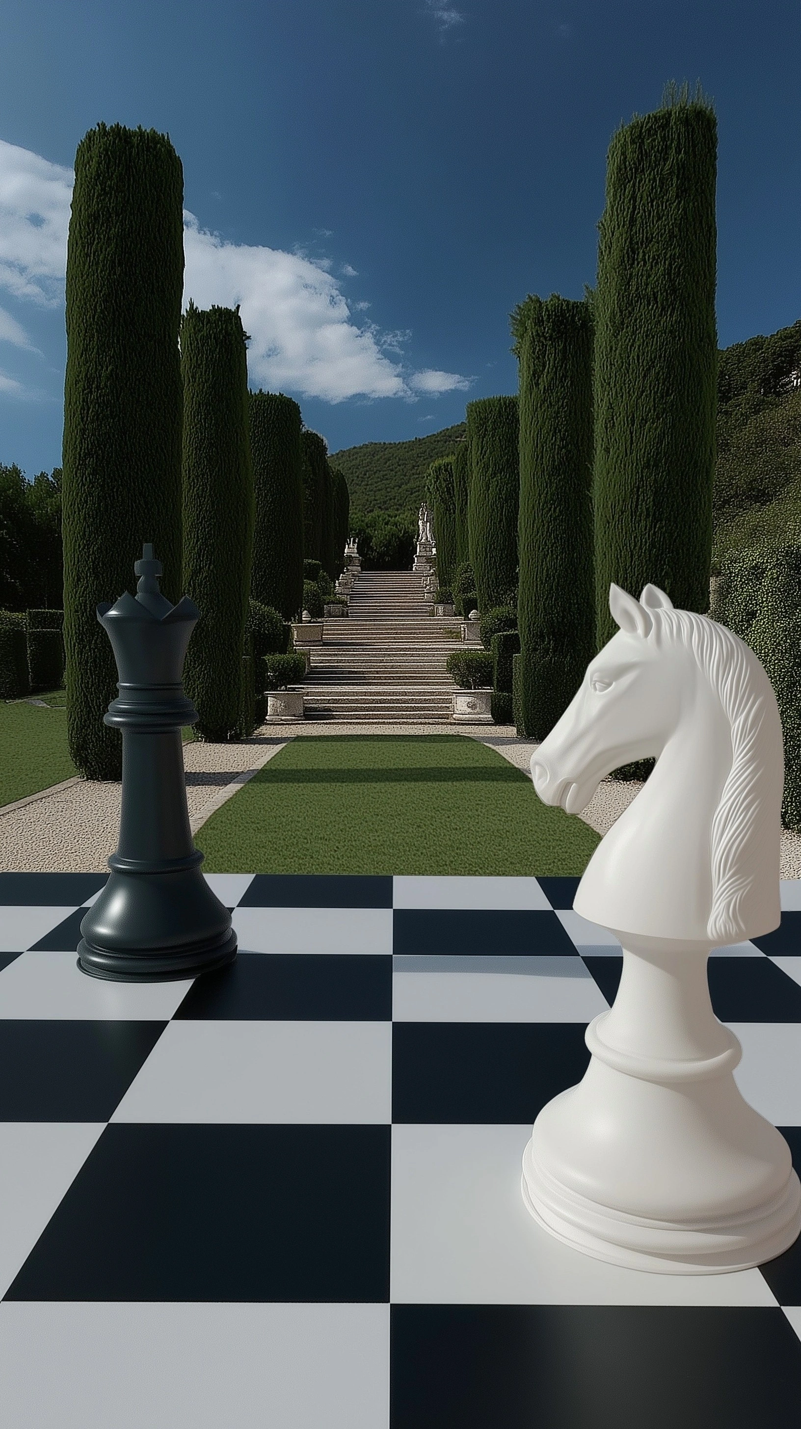 Шахматная битва в саду - 1