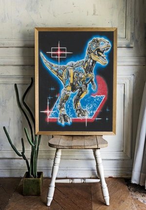 Кибер-динозавр на фоне космоса - 2