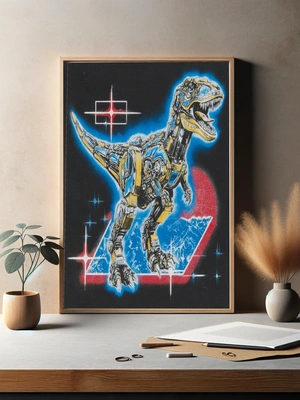 Кибер-динозавр на фоне космоса - 3