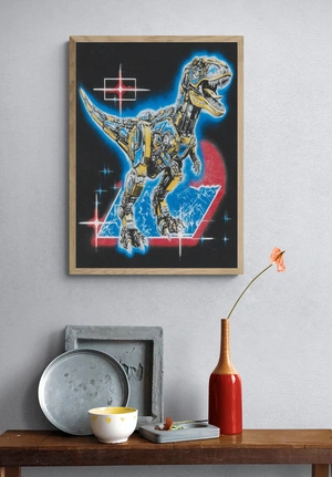 Кибер-динозавр на фоне космоса - 4