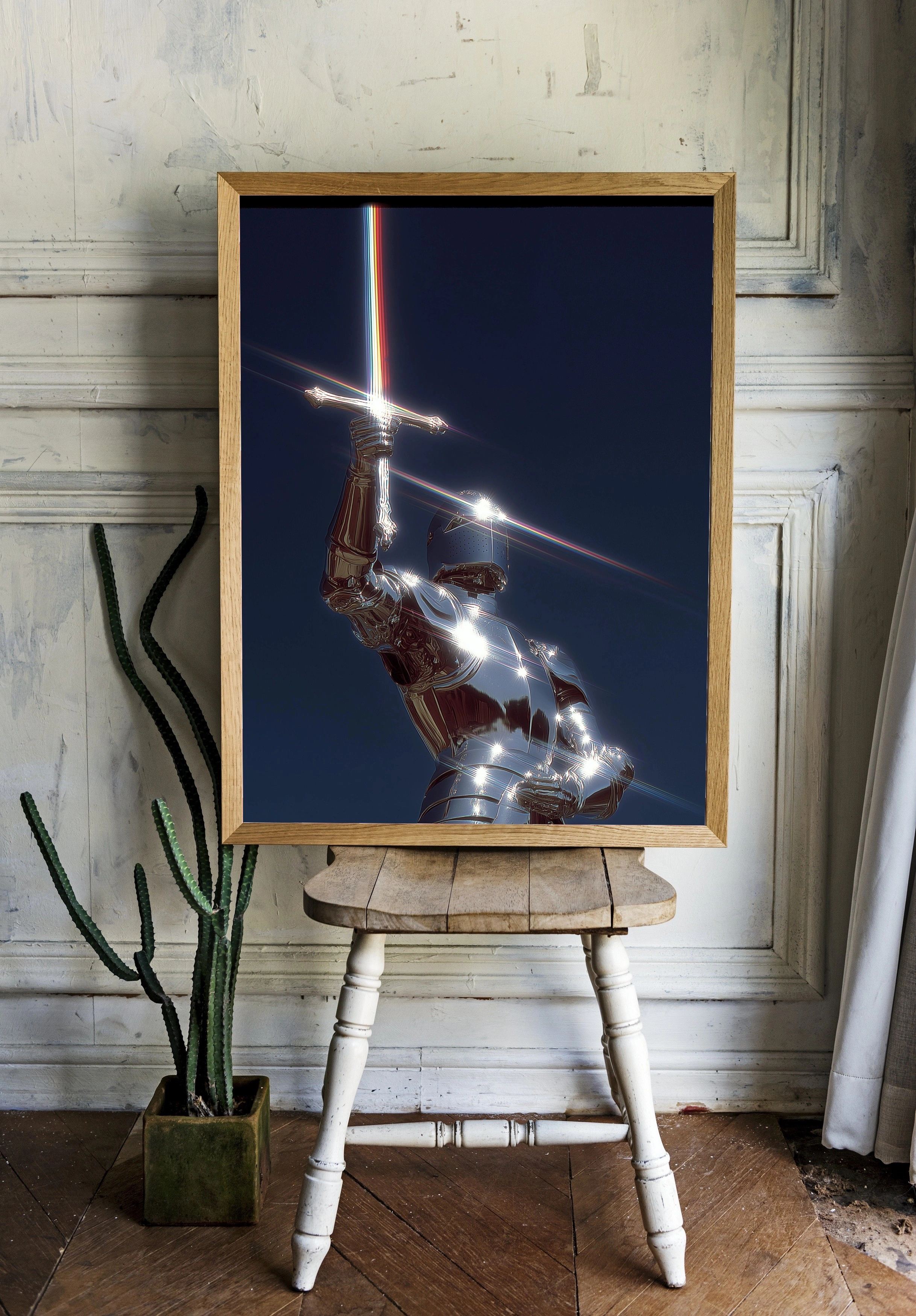 Сияющий рыцарь с мечом в небе - 2